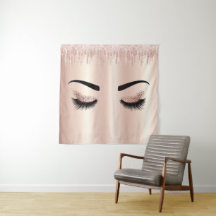 Tenture parties scintillant rose vif gouttes yeux clignote