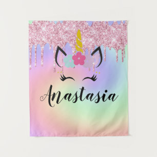 Tenture Parties scintillant Unicorn Drift Personnalisé Omb