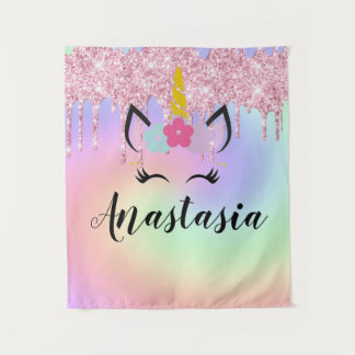 Tenture Parties scintillant Unicorn Drift Personnalisé Omb