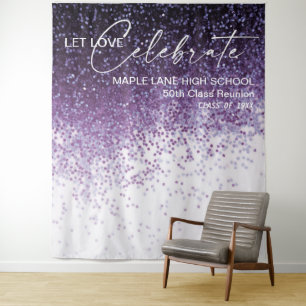 Tenture Parties scintillant Violet Confetti Classe Réunion