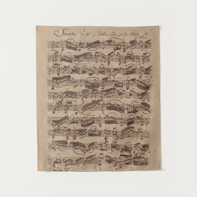 Tenture Partitions anciennes manuscrit de Bach (Devant)