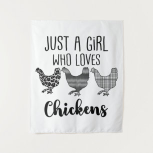 Tenture Pas 1/2, Juste Une Fille Qui Aime Les Poulets, Drô