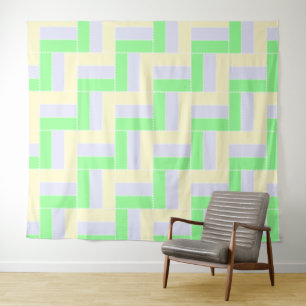 Tenture Pastel Rectangles Lignes en pointillé blanc Motif