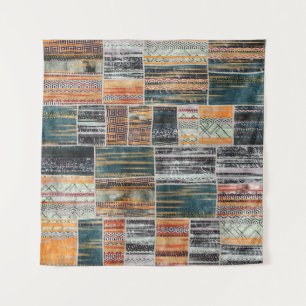 Tenture Patchwork collage mixage, surface composée motif i