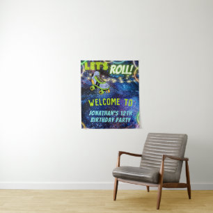 Tenture Patinage à rouleaux lumineux Affiche de bienvenue