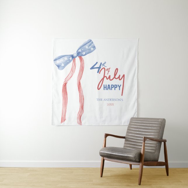 Tenture Patriotique moderne 4 juillet Bow Party (En situation)