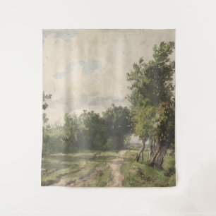 Tenture Paysage aquarelle du chemin - Troyon constant