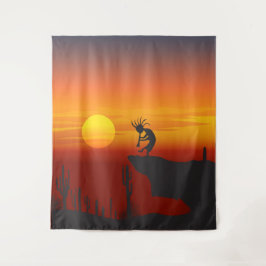 Tenture Paysage du désert Coucher de soleil Kokopelli