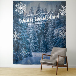 Tenture Paysage Hivernal Arbres enneigés | Décor de fête