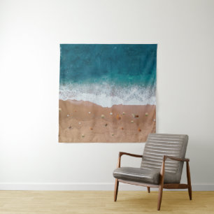 TENTURE PAYSAGE MARIN COQUILLAGES DE PLAGE VACANCES D'ÉTÉ 