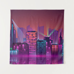 Tenture Paysage urbain coloré et lumineux. illustration