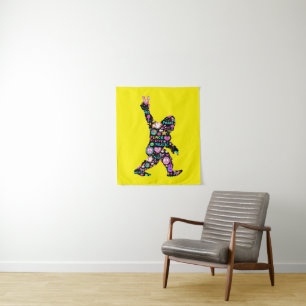 Tenture Peace Love Bigfoot Hippie Funny Bigfoot Lover