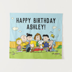Tenture Peanuts Charlie Brown et la bande pour l'anniver