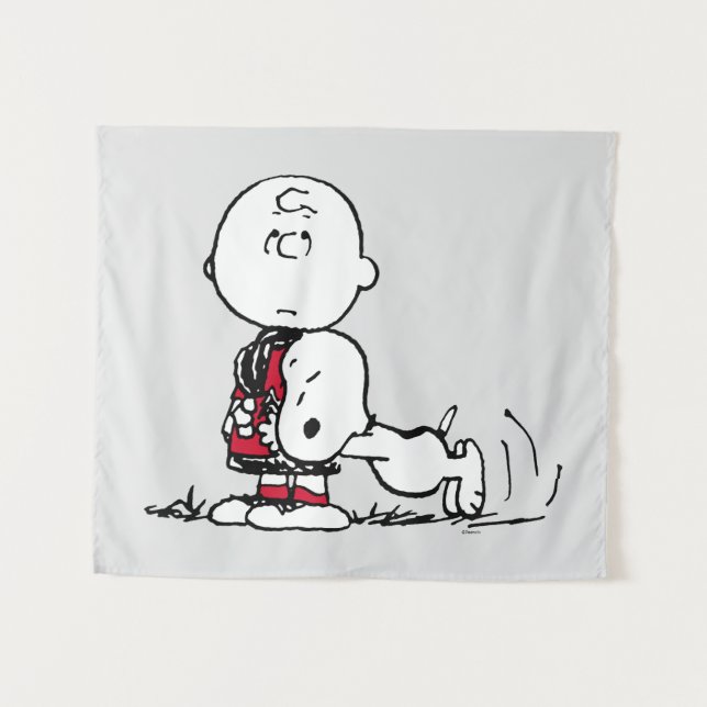 Tenture PEANUTS | Motif rouge et noir (Devant (Horizontal))