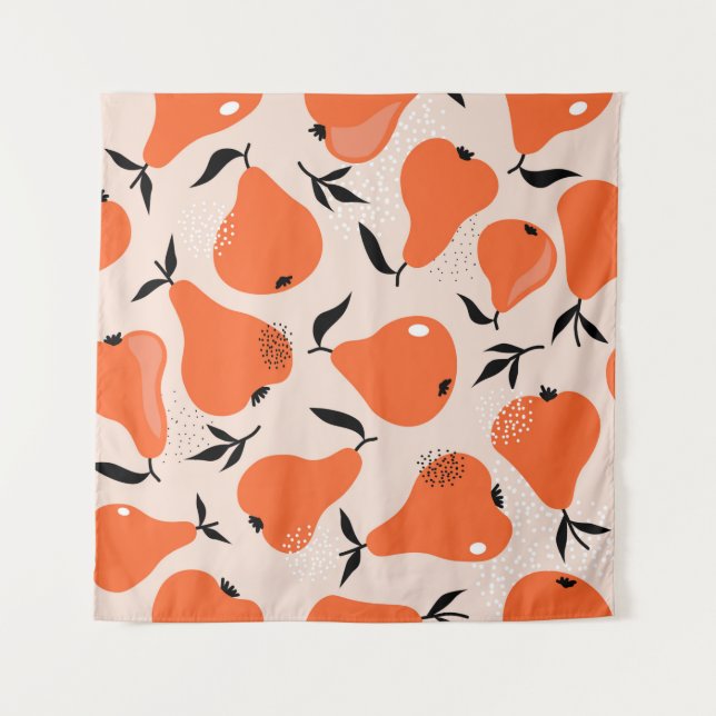 Tenture Pears seamless pattern. Hand drawn illustration wi (Devant)