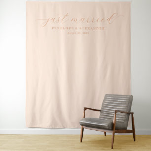 Tenture Pêche Élégante Calligraphie Juste Mariée