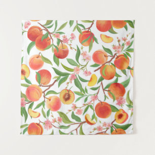 Tenture Pêcher le Motif Vintage de fruits tropicaux.