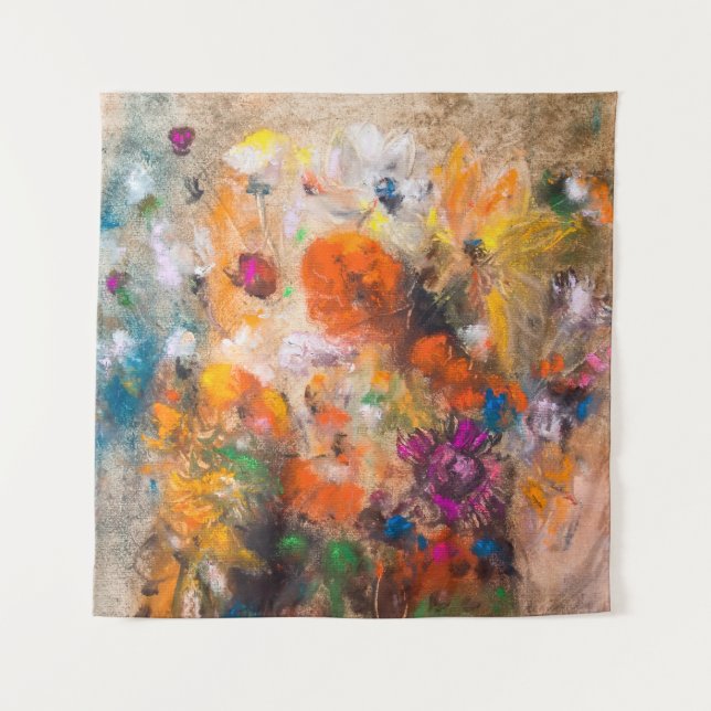 Tenture  peinture à l'huile montrant belle forêt d'automne (Devant)