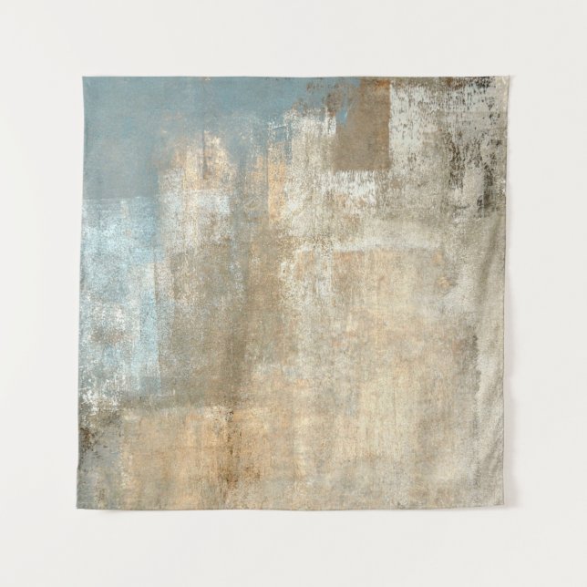 Tenture Peinture Abstraite gris et beige abstraite, art, (Devant)