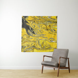Tenture Peinture Abstraite Noire Et Jaune Meilleur art