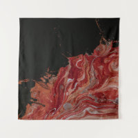 Peinture abstraite rouge et blanche