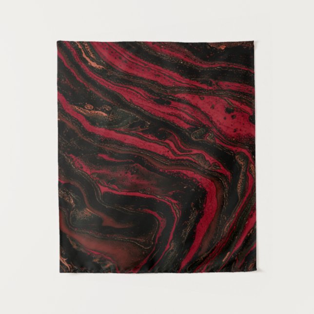Tenture Peinture abstraite rouge et noire (Devant)