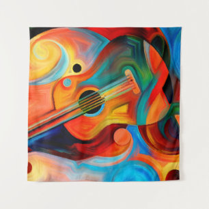 Tenture Peinture Abstraite sur le thème de la musique et d