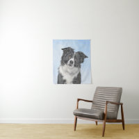 Peinture Collie Bordure - Joli art original chien