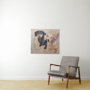 Tenture Peinture de Dachshund (poil ras) - Art canin origi