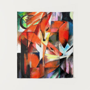 Tenture Peinture de renards de Franz Marc en coloration nu