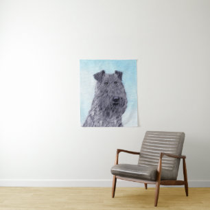 Tenture Peinture de Terrier Kerry Blue Mignon Art Original