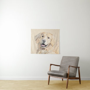 Tenture Peinture Golden Retriever - Joli art original chie