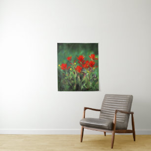 Tenture Peinture indienne de pinceau - Art Fleur original