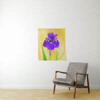 Peinture Iris à poils violets - Art Fleur original