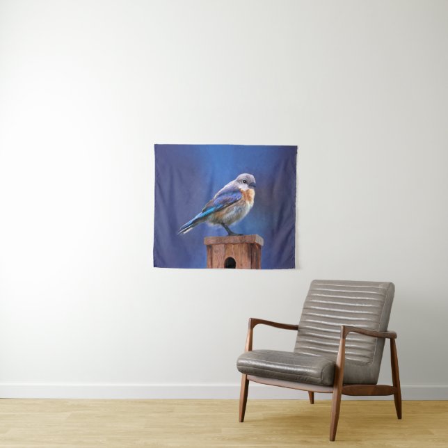 Tenture Peinture pour oiseaux bleus (femelle) - Art origin (En situation (horizontale))