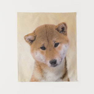 Tenture Peinture Shiba Inu (Rouge) - Art Chien original