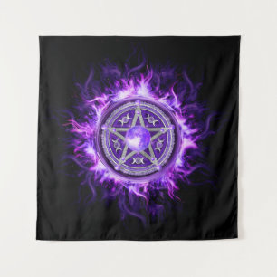 Tenture Pentagramme mauve-lune