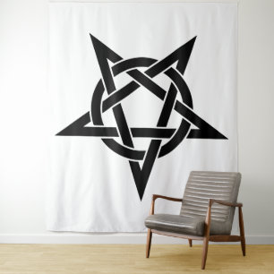 Tenture Pentagramme noir inversé