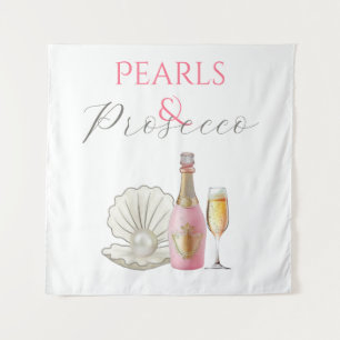 Tenture Perles et Fête des mariées rose Prosecco