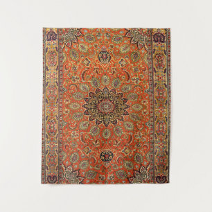 Tenture Perse centrale Qum Orange Jaune vert 