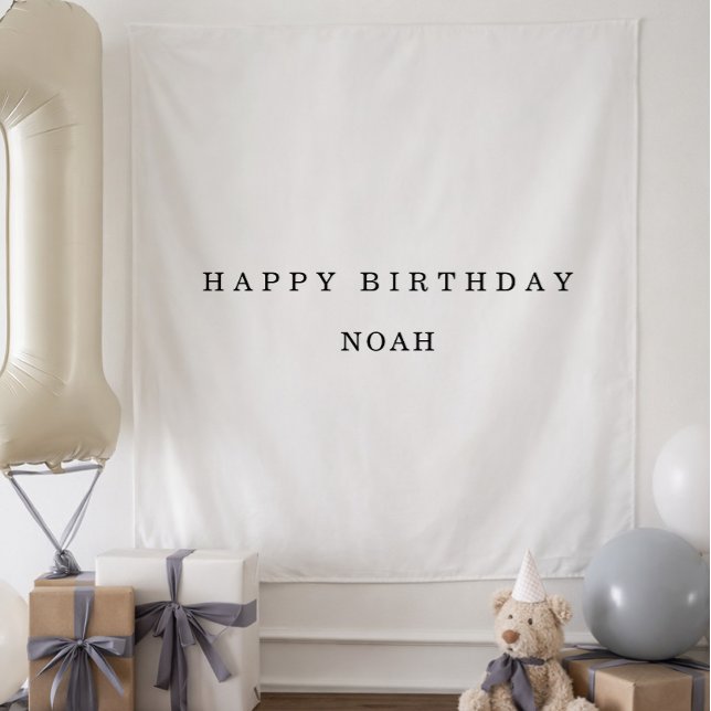 Tenture Personalized Fabric Birthday Banner Minimal (Créateur téléchargé)