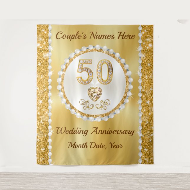 Tenture Personnalisé, Décorations du 50e anniversaire, ARR (Devant)