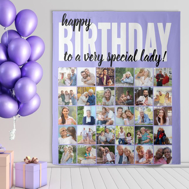 Tenture Personnalisé Joyeux Anniversaire à .. 30 Photo Col (Créateur téléchargé)