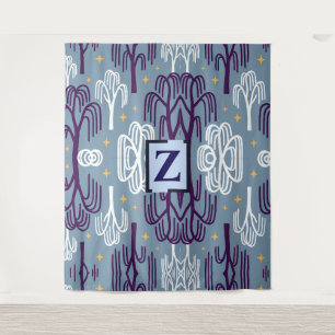 Tenture Personnalisé Monogramme Willow Tree Bleu Tapisseri