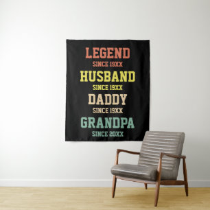Tenture Personnalisé Retro Legend Mari Daddy Grand-père