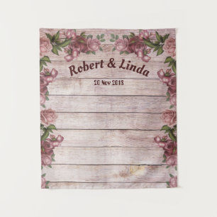 Tenture Personnalisé Rustique Marron Floral Bois 