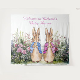 Tenture Personnaliser Peter et Flopsy Baby shower EXTRA LG