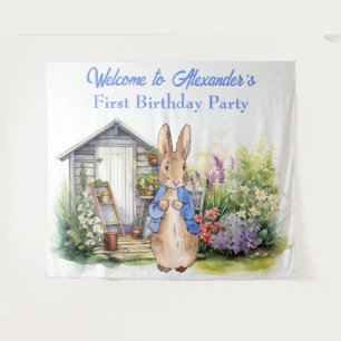 Tenture Personnaliser Pierre le lapin Première fête d'anni
