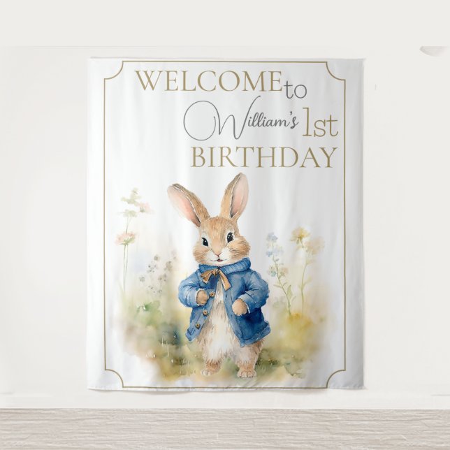 Tenture Peter Le Rabbit Aquarelle Anniversaire (Devant)