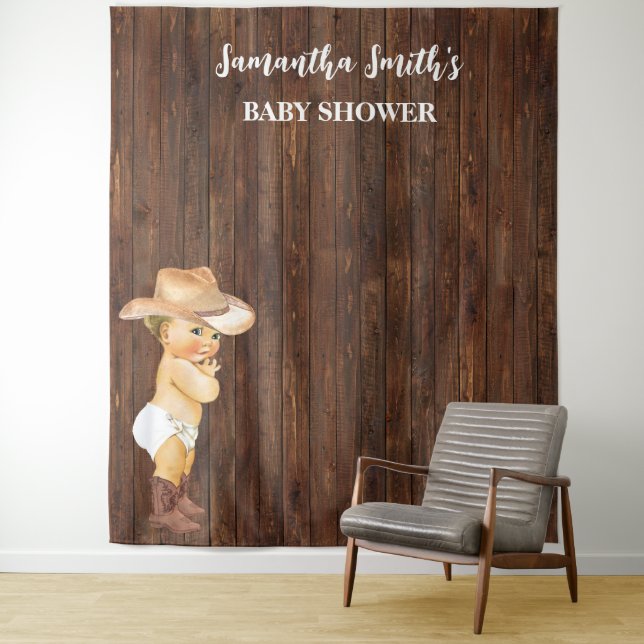 Tenture Petit Bébé Cowboy Baby shower occidental Contexte (En situation)